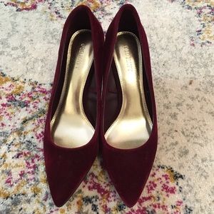 Burgundy Velvet Heels